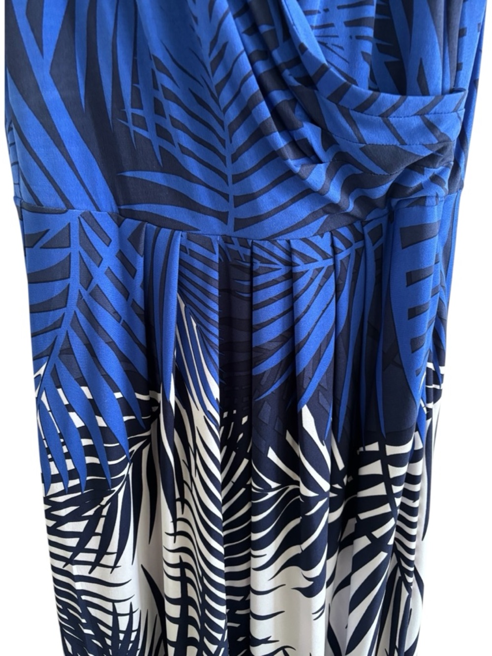 Liz Claiborne Maxi Dress Tropical Palm Print Size M Sleeveless Coastal Resort - Picture 4 of 13